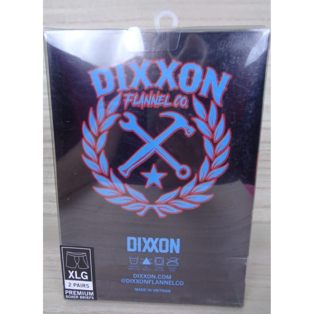 Dixxon‎ Boxer Briefs Premium 2 Pack Mens Size XL Red Solid/Black Pattern